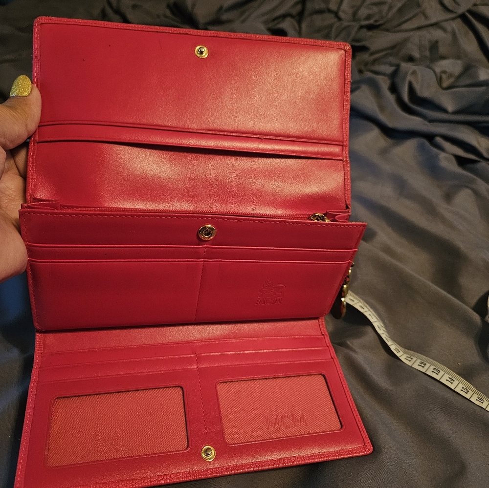 Mcm Red Wallet Euc - image 4